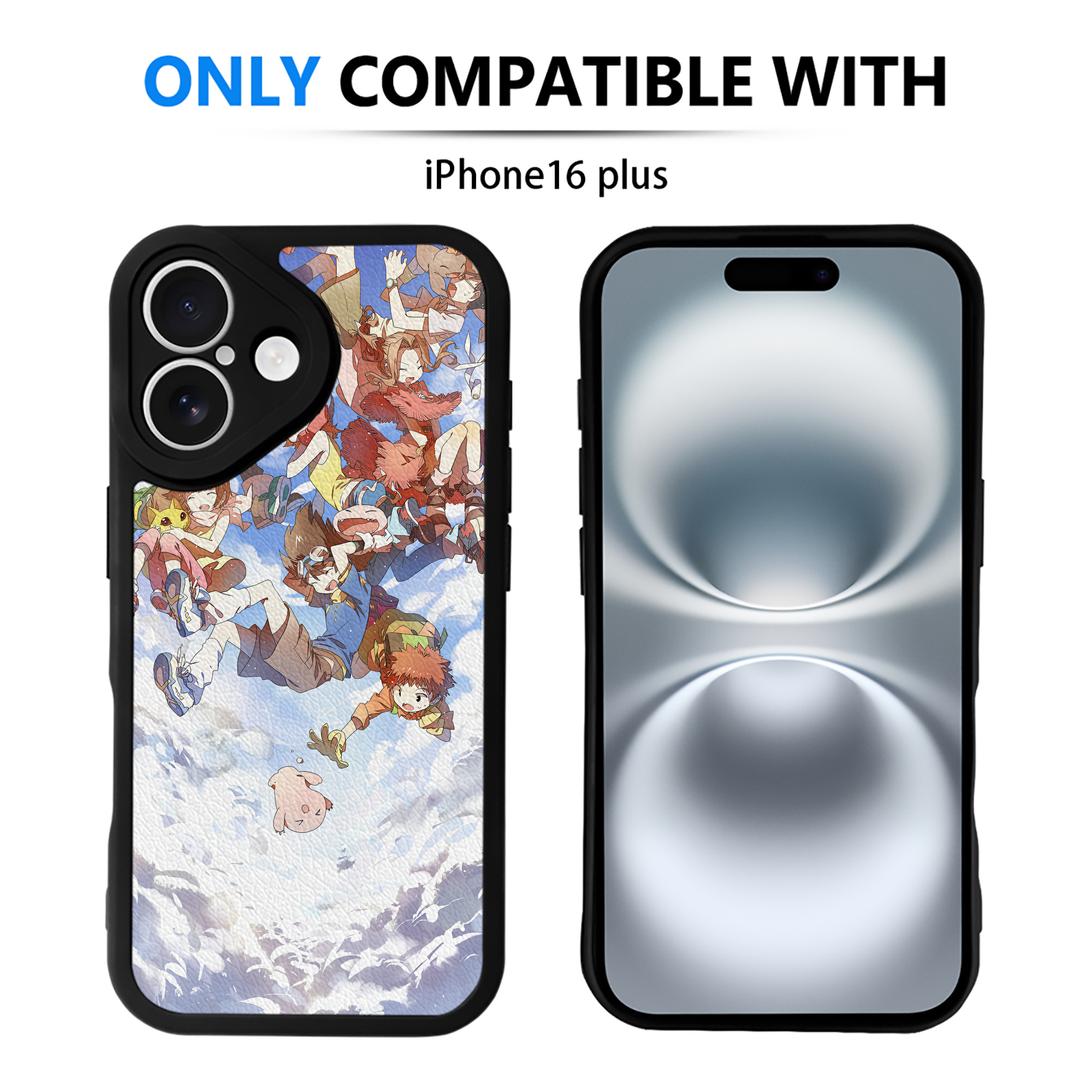 （画像用） Digimon デジタルモンスター/デジモン 【iPhone 16シリーズ対応】シリコンスマホケース（レザー調） 材質：シリコン